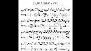 Чайковский танец Трепак ноты пианино Trepak Russian Dance Tchaikovsky  Piano Sheet Tutorial