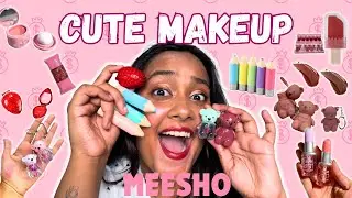 HUGE CUTE MAKEUP HAUL from MEESHO 🧁😭😱‼️ #meesho #meeshohaul #cutemakeup