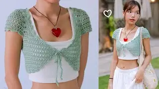 Crochet Cropped Lace Cardigan Tutorial | Chenda DIY