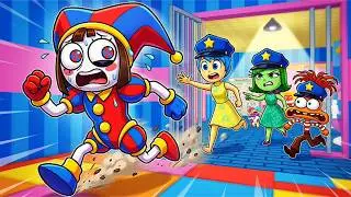POMNI ESCAPES EMOTION POLICE FAMILY PRISON RUN! 🚔😱 FULL GAMEPLAY (Roblox Obby)