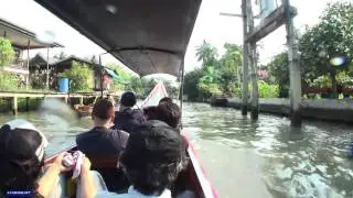 Thrilling Boat  Racing on canal in Bangkok タイの水上ボート 展望動画