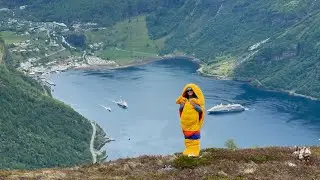 Geiranger with Our Furry Friends: Tent Camping Adventure with Two Adorable Dogs!
