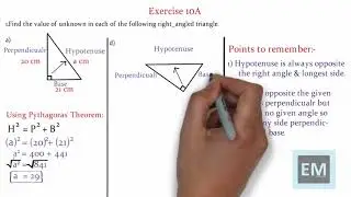 Oxford New Syllabus Mathematics 7th Edition Book 2 | Pythagoras Theorem Ex 10 A Q-1(a,d) Solution