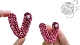 CROCHET KEYCHAIN IDEAS, Letter V for beginners, membuat gantungan kunci rajut huruf V