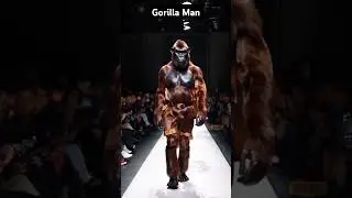 Gorilla Man walking Down The Runaway At a fashion show #shorts #shortsvideo #ai #3d #funny