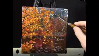 Как написать красивый ОСЕННИЙ ПЕЙЗАЖ         How to paint a beautiful AUTUMN LANDSCAPE