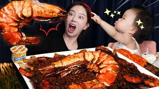 대왕 새우부터 새우 총집합 🦐 새우 짜왕 레시피 & 먹방 (FT. 자다 깬 미소까지) Giant Shrimp Jjajang Ramen Mukbang ASMR Ssoyoung