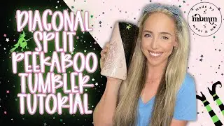 Diagonal Split Glitter Tumbler Tutorial | Peek A Boo Tumbler
