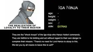 Samurai Shodown Warrior's Rage - Iga Ninja (Profile)