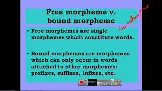 what is morphology, what is morpheme free morpheme and its two types