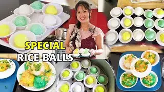 របៀបធ្វើនំបាញ់ជំនឿកស្នូប្រៃ Special Tapioca Glutinous RiceBalls With Pork Mince and MungBeans Paste