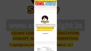 IGNOU BCOC-131 Free Solve Assignment | 2023-2024 | #ignoufreesolveassignment2024