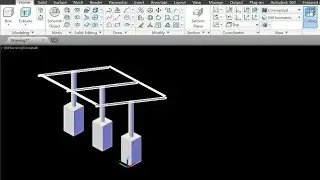 #Solar modules structure in AutoCAD 3d design solar panel Mounting Structure three columns system#
