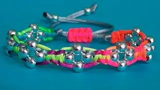 How to make a beaded bracelet macrame thread adjustable mouse tail flower 4 petals