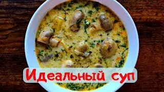 Incredibly delicious mushroom soup with champignons
