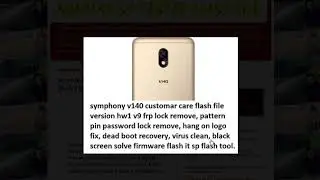 symphony v140 frp lock remove flash file 100% ok