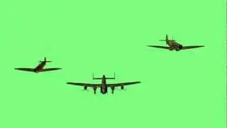Lancaster Heavy Bomber  World War II 2 spitfire green screen animation 1080p s01r03.avi