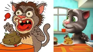 Laugh with My Talking Tom 2 Funny Drawing Meme - Crazy Fails | Funny Video Cartoon Compilation