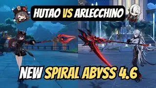 INI YANG LAGI RAME!! Performa Arlecchino VS Hutao di Spiral Abyss baru 4.6 #arlecchino #hutao