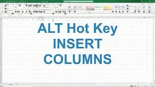 EXCEL TIPS: ALT Hot Key - Insert Columns