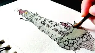 Whimsical Watercolor Lighthouse