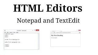 HTML Editors : Notepad and TextEdit , Learn html using notepad , save html code , html code example