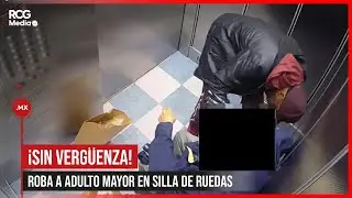Roba a adulto mayor en silla de ruedas al interior de un elevador