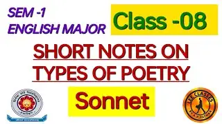 SONNET (SHORT NOTE) SEM-1 ENGLISH MAJOR#vbu #english#baenglishhonours @LearnEnglishEasilyAKPathak