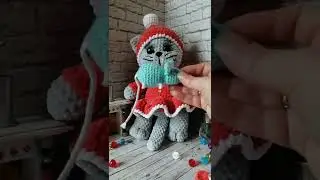 Обзор Кошечка с мышкой 36 см ручной работы.