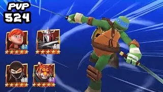 TMNT Legends PVP​​ 524 (Leonardo, April O'Neil, Karai, Tiger Claw, Shredder)