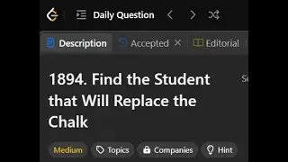 1894. Find the Student that Will Replace the Chalk || Java || LogicBytesbyAK