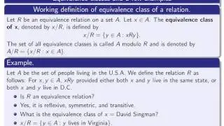 Section 3.2, part 3 Equivalence classes