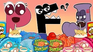 MUKBANG vs Alphabet Lore F,P,J COMPLETE EDITION CHALLENGES EATING MUKBANG - Alphabet Lore ANIMATION