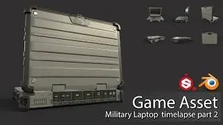 Game Asset: Military Laptop. Blender & Painter (Timelaps part 2)