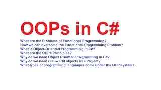 Object-Oriented Programming in C# | OOPs in CSharp with Examples