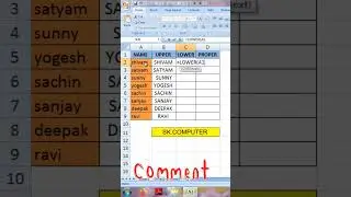 How to use Upper, Lower, Proper formula in 