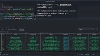 Use console.table() to display objects