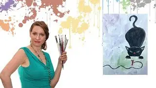Как просто рисовать кота гуашью или акрилом