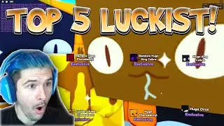 😱TOP 5 LUCKIEST YOUTUBERS IN Pet Simulator X! 💜 (*HUGE-A-TRON*)🍀
