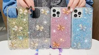 Блестящий 3D чехол для телефона с бабочкой для iPhone 13