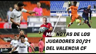 LAS NOTAS DEL VALENCIA CF 20/21