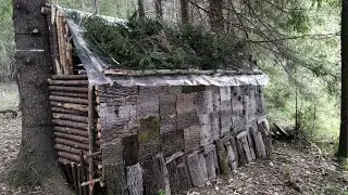 Строительство Хижины в лесу (Часть 4).Обшивка стены.
