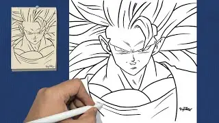 LINEART CÓMO DIBUJAR A GOKU SSJ 3 