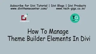 How To Manage Theme Builder Elements In Divi ?