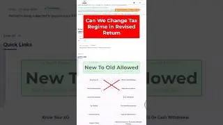 Can we Change the Tax Regime in Revised Return #incometax #taxregime #shorts