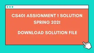 CS401 Assignment 1 solution Spring 2021