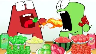 Convenience Store RED GREEN Food Alphabet Lore A vs R MUKBANG | Alphabetlore ANIMATION | OGG Win