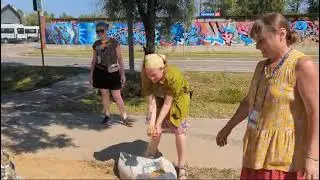 арт-фестиваль "Город первых" 2024. Мозаичная студия Ярославна. "Гора Фавор", обсыпка песком