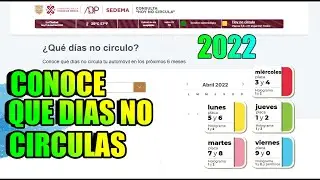 HOY NO CIRCULA 2022 QUE DIAS NO CIRCULO