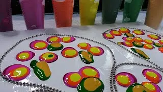 Chain Pulling Fluid Art with Acrylics - 3D Flower Flow Art / Pour Painting / Acrylic Pouring !